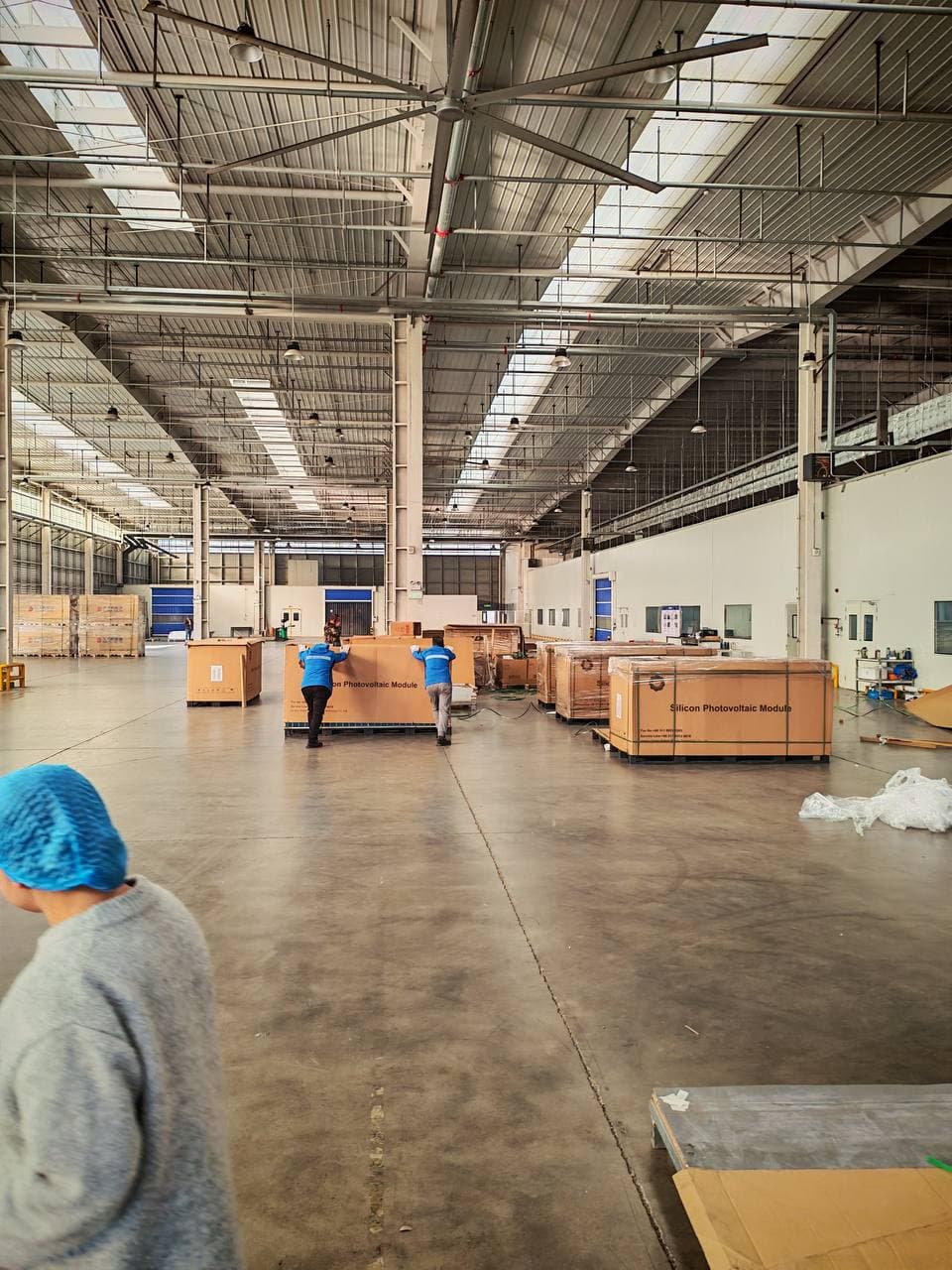 Industrial solar installation at factory