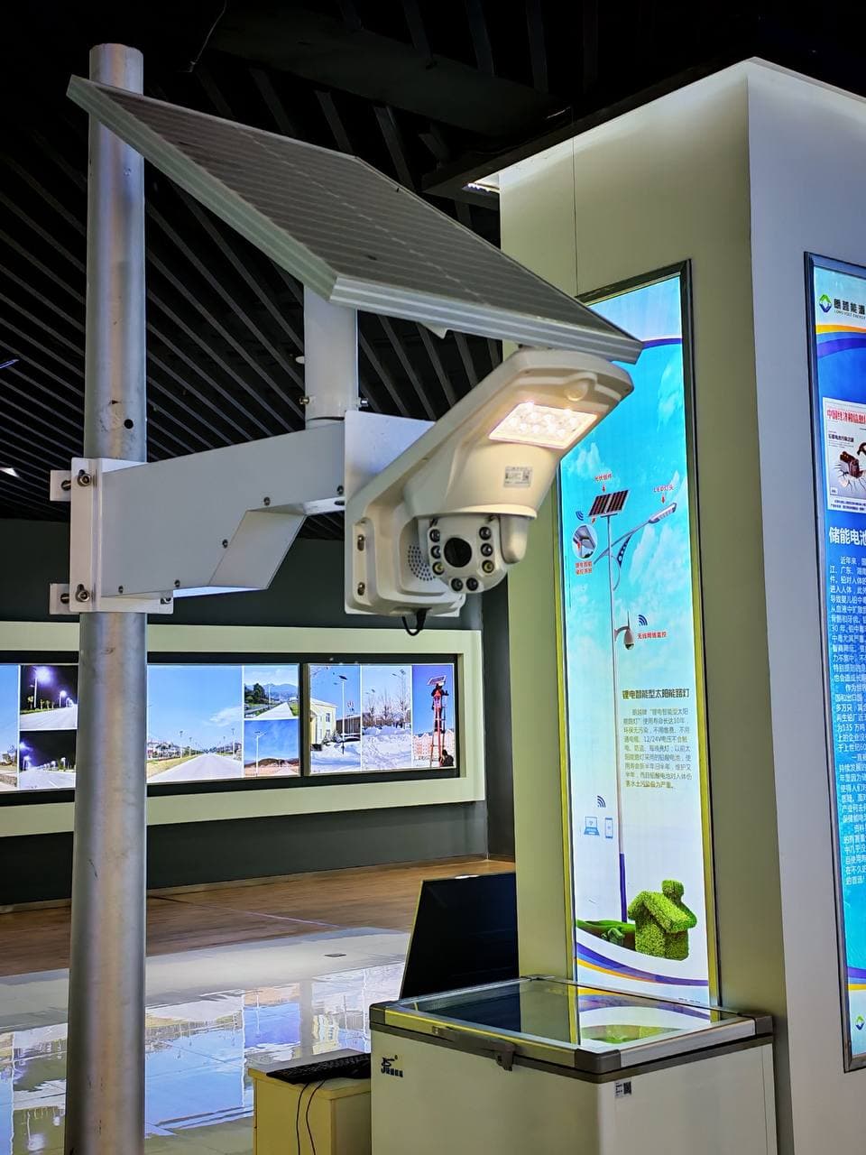 Solar street light with CCTV integration